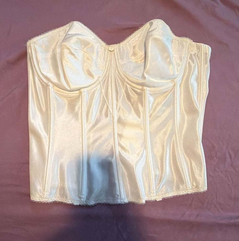 Dominique Intimate Apparel Satin Corset Bustier White 36DD/E